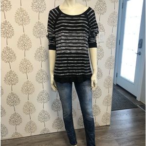Three Dots long sleeve striped Top Size X-Large XL